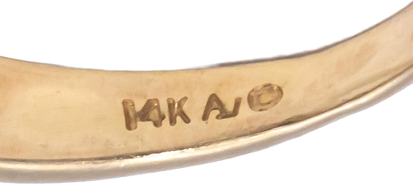 Diamond and Sapphire 14k Yellow Gold Cocktail Ring 1.35CT Size 8.25