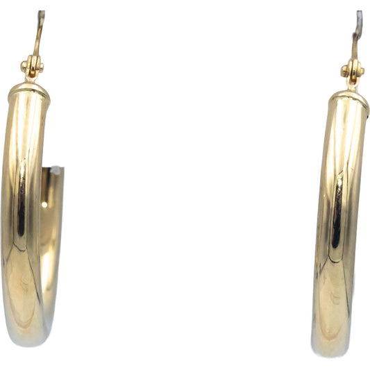 14k Yellow Gold Jewelry 25mm Diameter Hoop Earrings