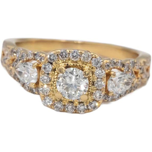 VERA WANG LOVE 14k Gold Diamond Engagement Ring 1.0CT w/ .35CT Center Sz 7.75