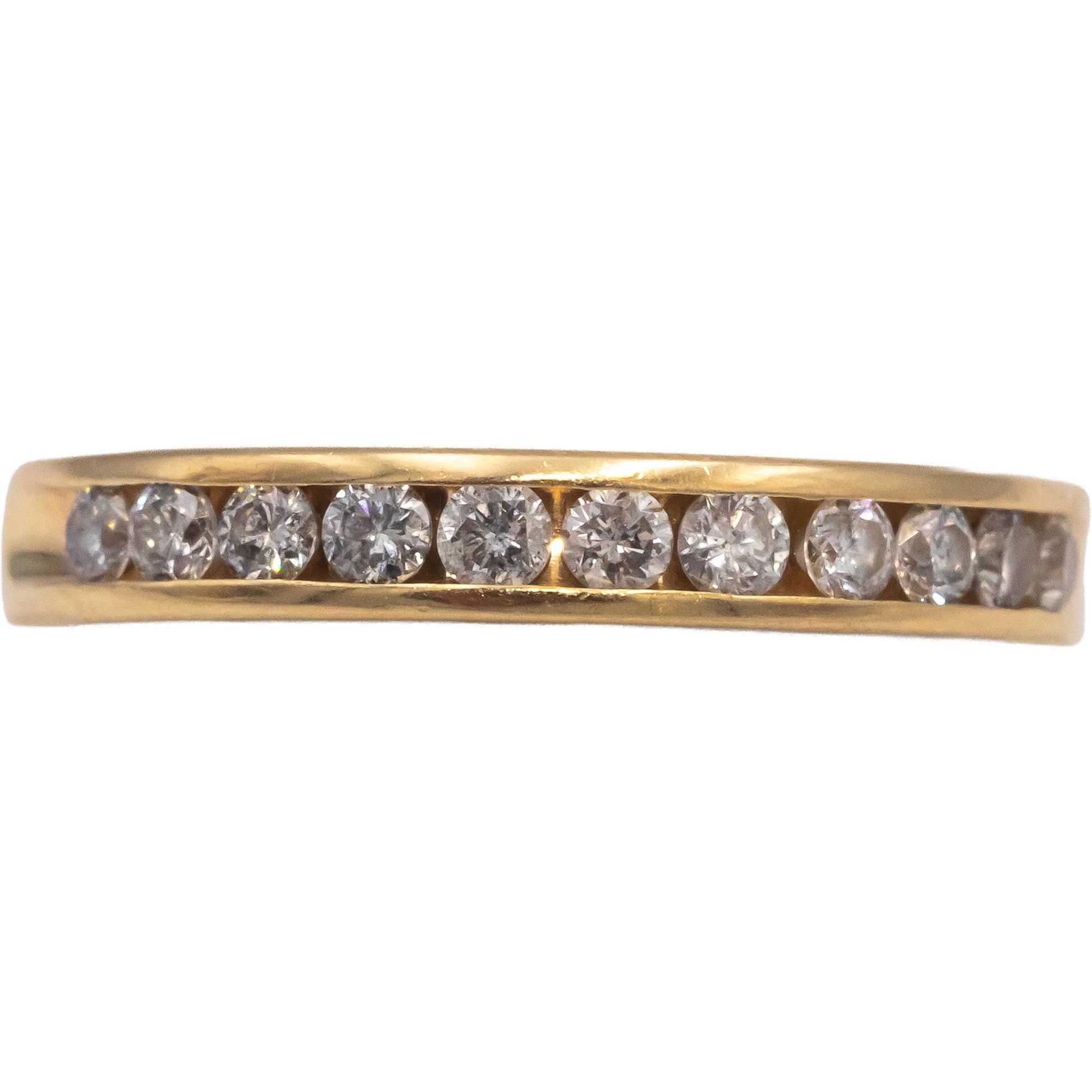 14k Yellow Gold Round Diamond Channel Set Band Ring 0.50CT Size 8.5