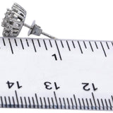 10k White Gold Round Baguette Princess Cut Diamond Cluster Stud Earrings 0.75CT