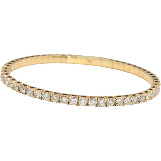 14k Yellow Gold VS Round Diamond Flexible Bangle Bracelet 4.51CT
