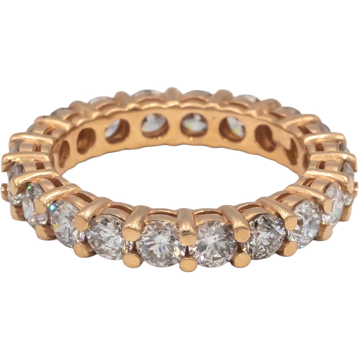 14k Rose Gold Jewelry Round Diamond Eternity Band Ring 2.80CT Size 6