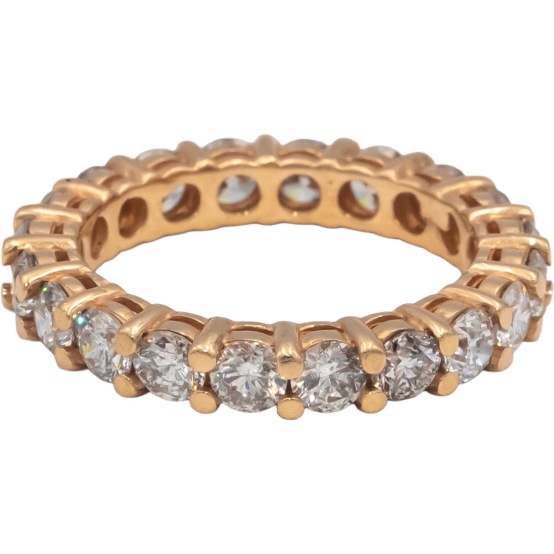 14k Rose Gold Jewelry Round Diamond Eternity Band Ring 2.80CT Size 6