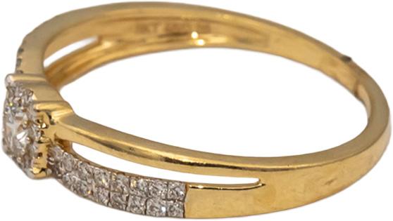 18k Yellow Gold VS Round Diamond Cluster Band Ring 0.26CT Size 6.5