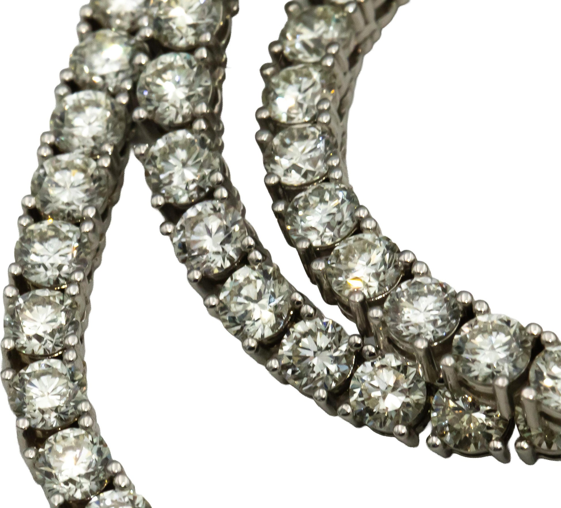 14k White Gold VS Round Diamond Tennis Necklace 22.85CT