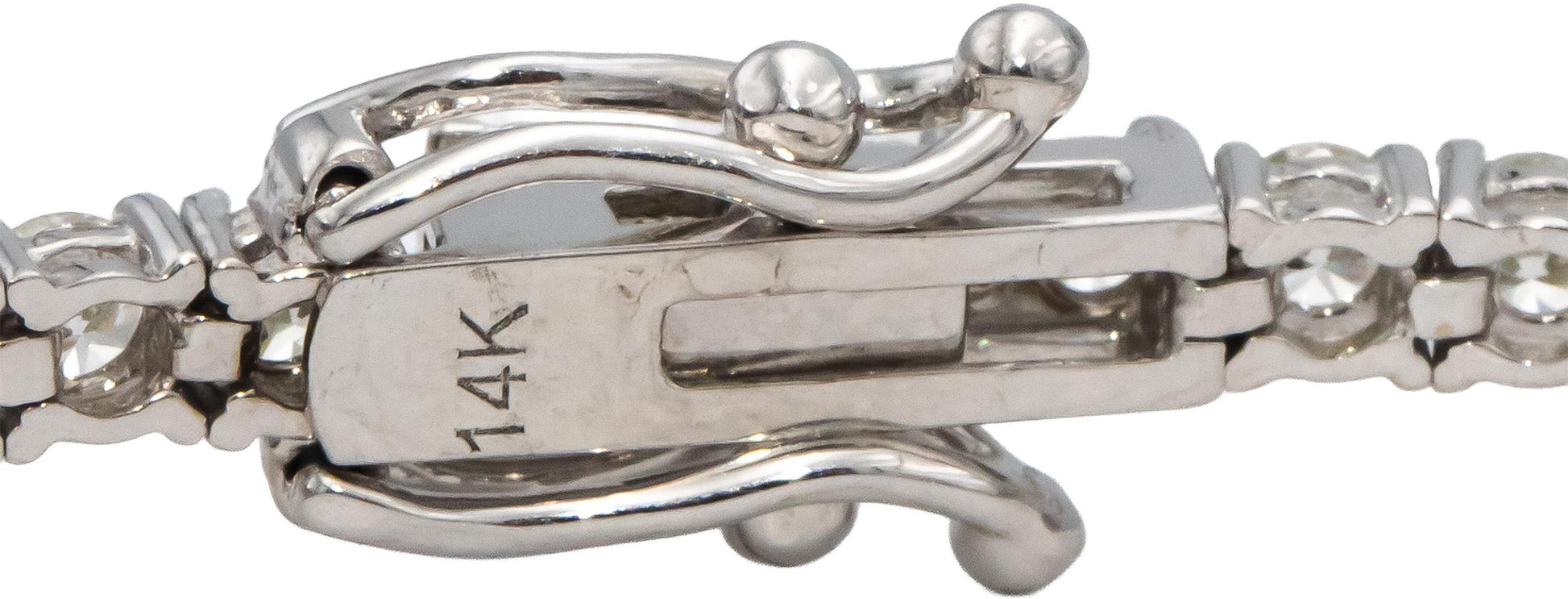 14k White Gold Round Diamond Tennis Bracelet 3.91CT