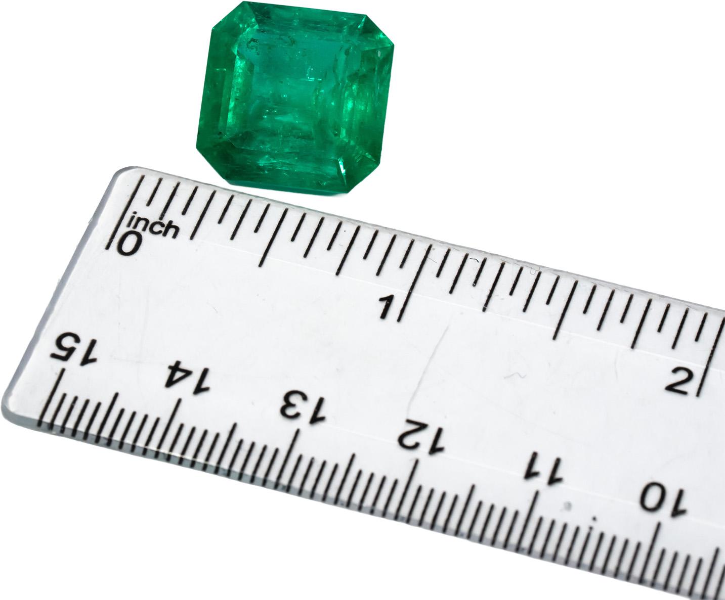 GIA Certified Octagon Cut Natural Colombian Emerald Loose Stone 13.47CT