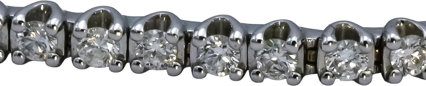 14k White Gold Round Diamond Bolo Bracelet 0.80CT