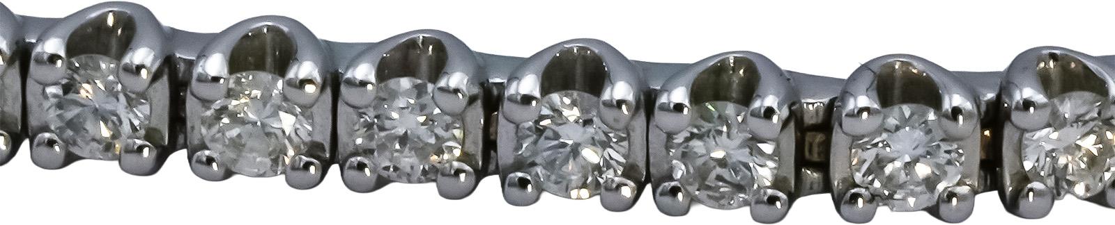 14k White Gold Round Diamond Bolo Bracelet 0.80CT