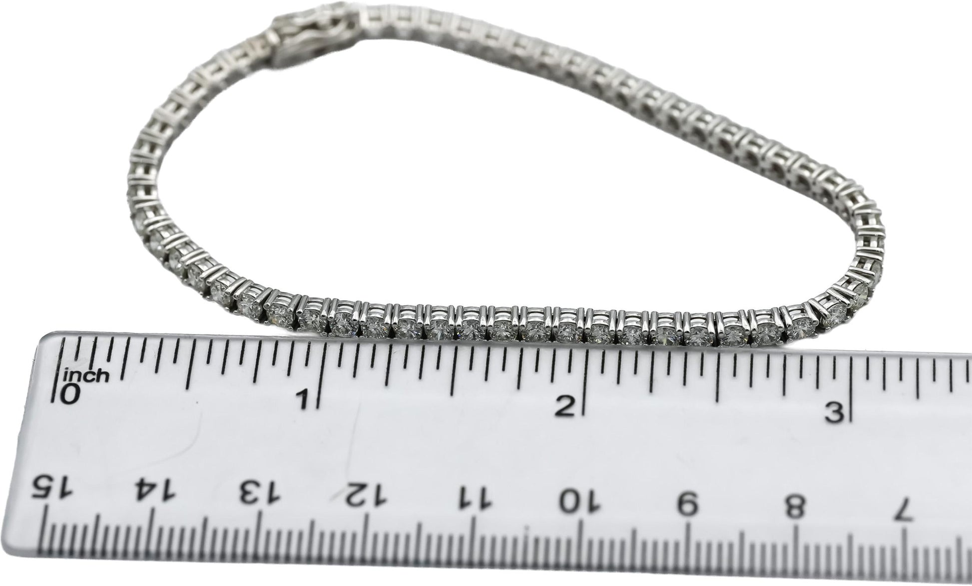 14k White Gold VS Round Diamond Tennis Bracelet 5.21CT
