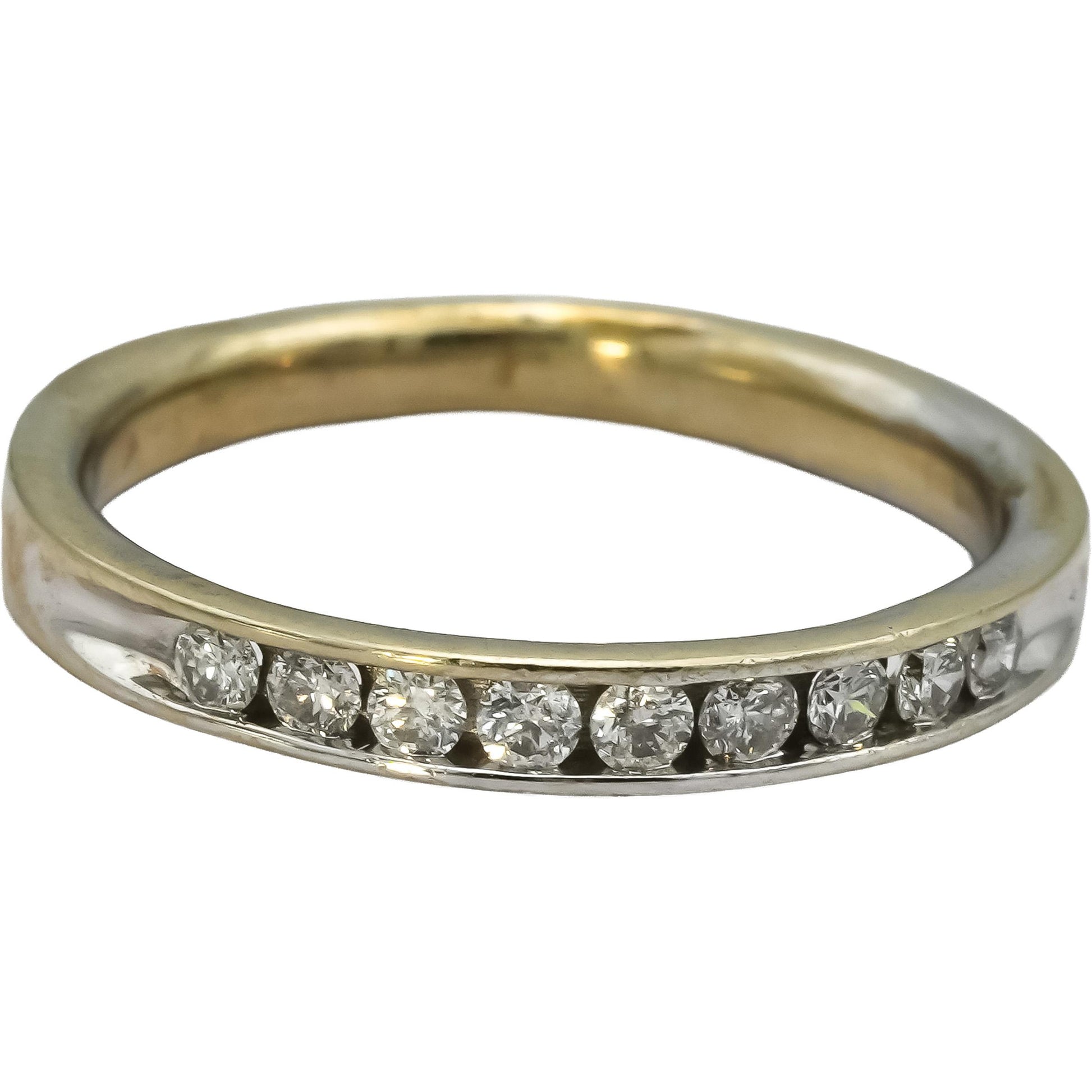 14k White Gold Round Channel Set Diamond Band Ring 0.20CT Size 6