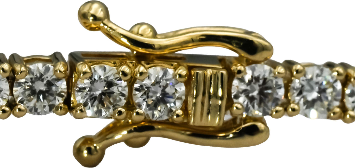 14k Yellow Gold Round VS Diamond Tennis Bracelet 5.15CT