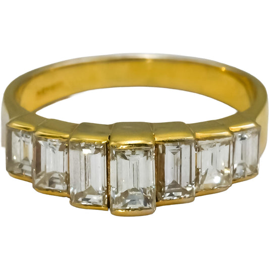 18k Yellow Gold VS Emerald Cut Diamond Band Ring 1.88CT Size 7.5