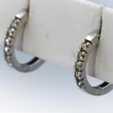 14k White Gold Round Diamond Hoop Earrings 0.33CT