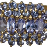 14k Yellow Gold Round and Marquise Cut Tanzanite Cluster Ring 2.06CT Size 8