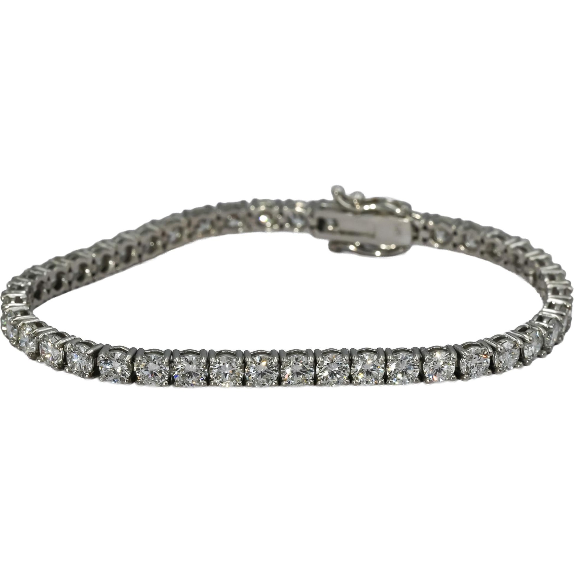 14k White Gold VS Round Lab-Grown Diamond Tennis Bracelet 8.94CT