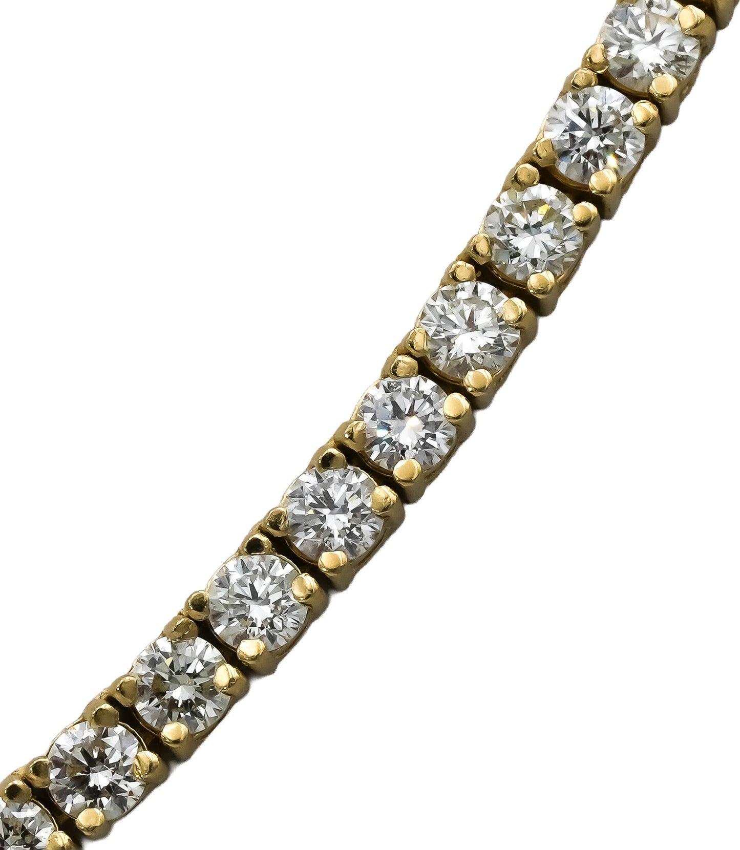14k Yellow Gold Round Diamond Tennis Necklace 8.62CT