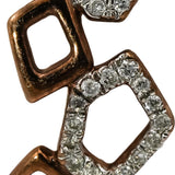 9k Rose Gold Round Diamond Abstract Curved Dangle Earrings 0.25CT
