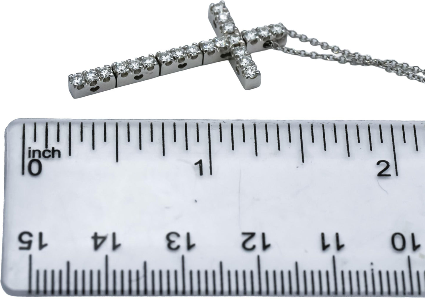 PASQUALE BRUNI 18k White Gold VS Diamond Cross Pendant Necklace 0.66CT