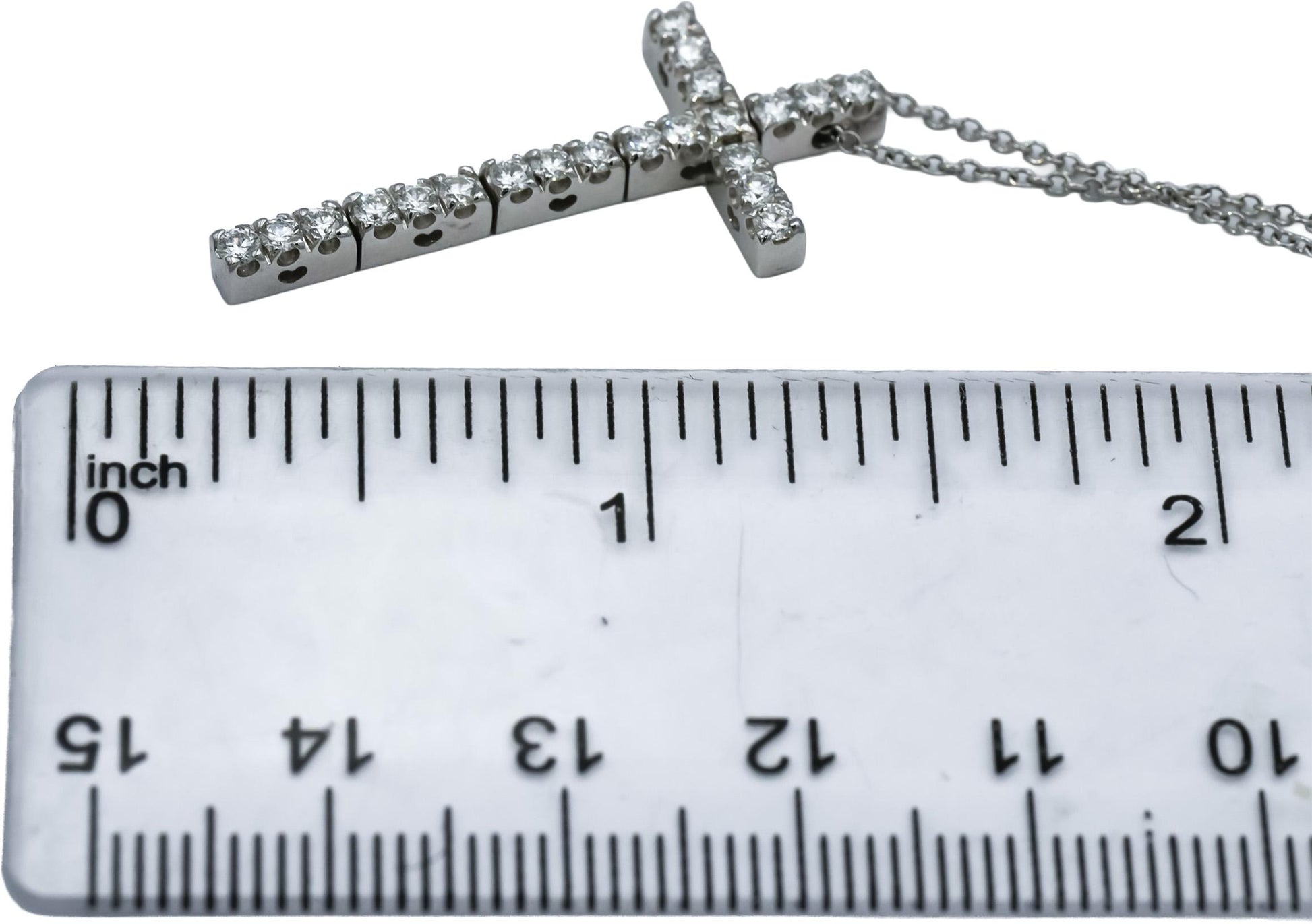 PASQUALE BRUNI 18k White Gold VS Diamond Cross Pendant Necklace 0.66CT
