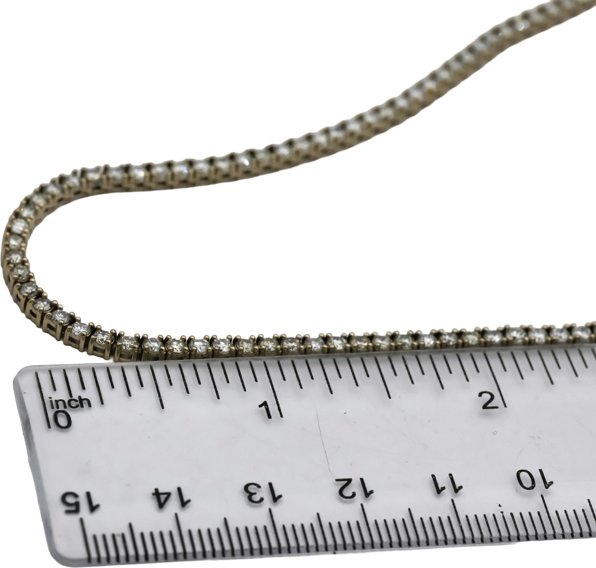 14k White Gold Round Diamond Tennis Necklace 9.15CT 172 Pieces