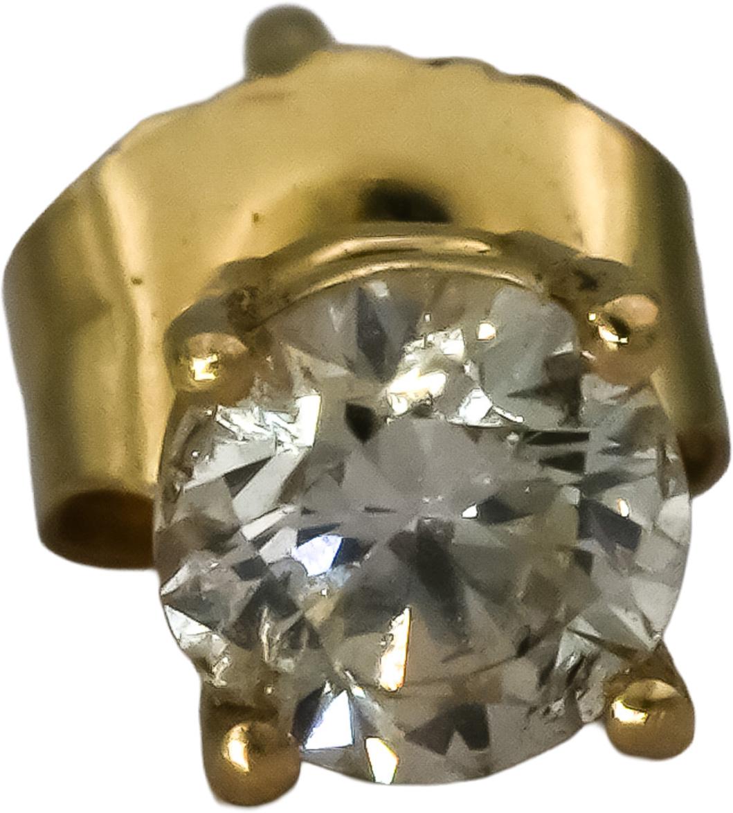 14k Yellow Gold Round Diamond Stud Earrings 0.52CT