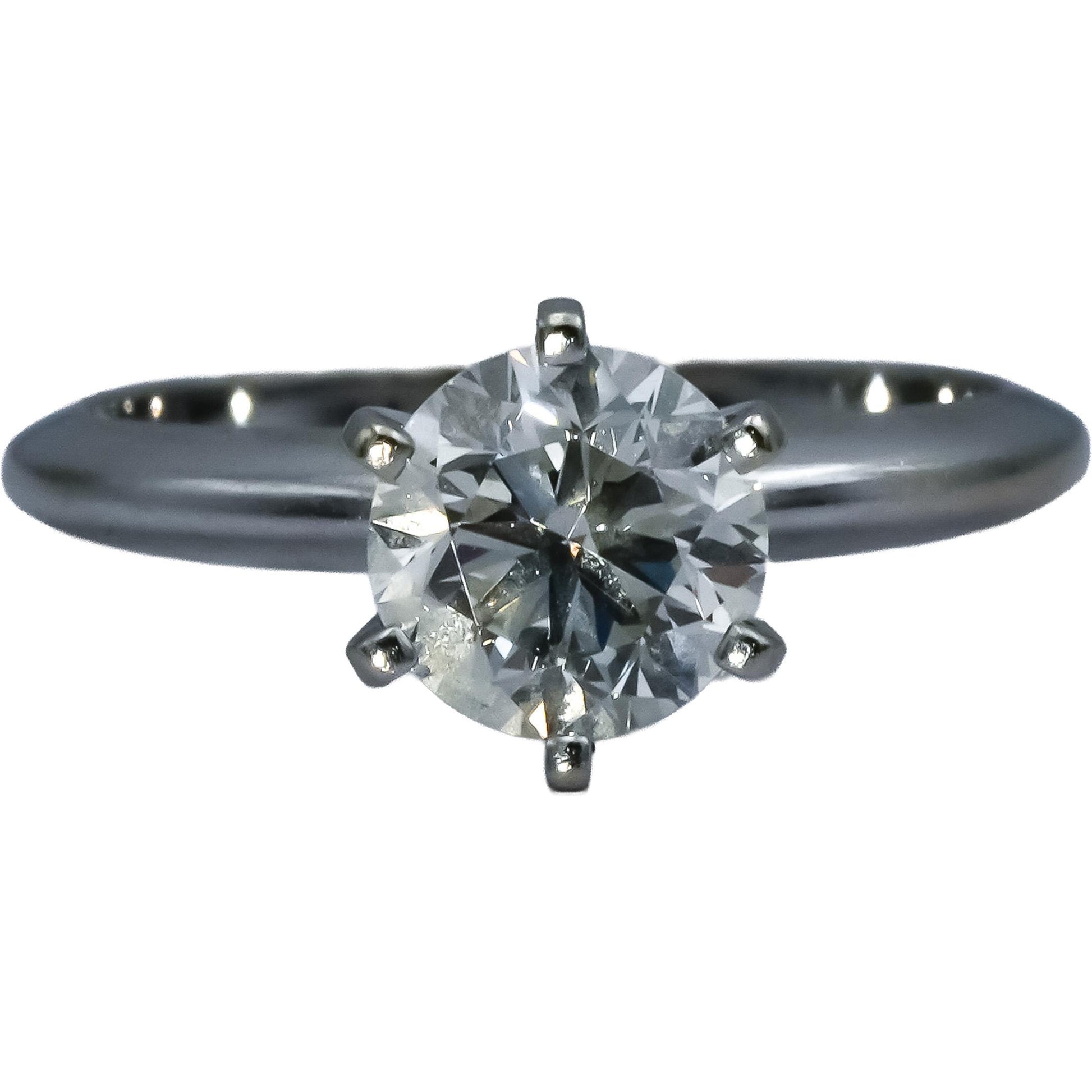 GIA 14k White Gold VS2/I Round Diamond Engagement Ring 1.50CT Size 6.25