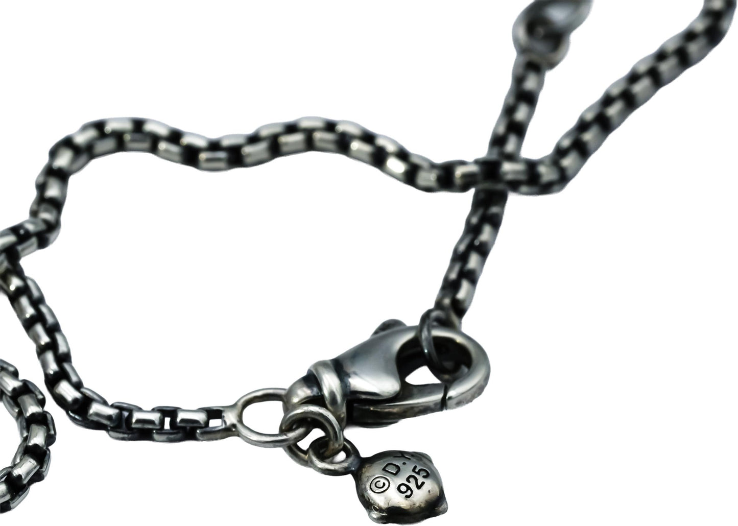DAVID YURMAN Sterling Silver Belmont Double Curb Link Necklace .23CT