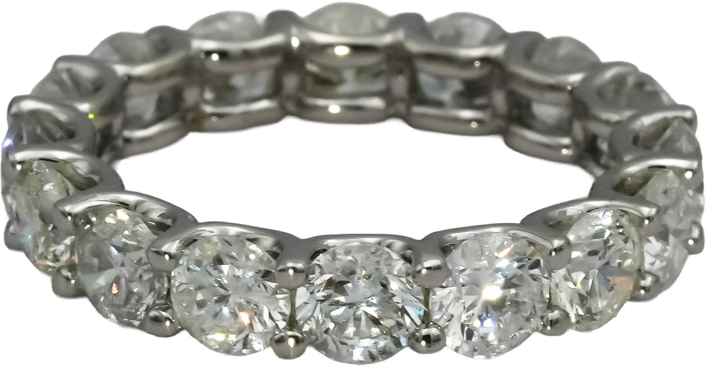 14k White Gold Round Diamond Eternity Band Ring 5.13CT Size 7.25