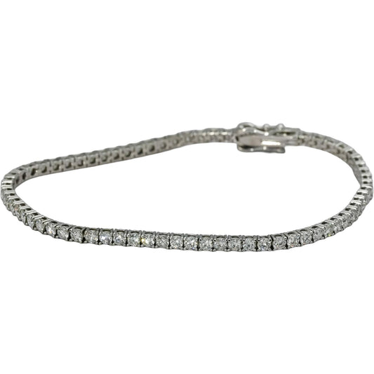 14k White Gold VS Round Diamond Tennis Bracelet 3.65CT