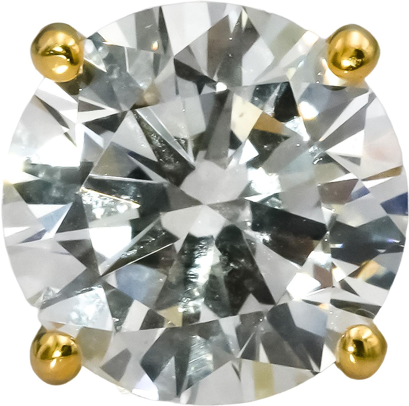 14k Yellow Gold VS Round Lab-Grown Diamond Screw Back Stud Earrings 4.06CT