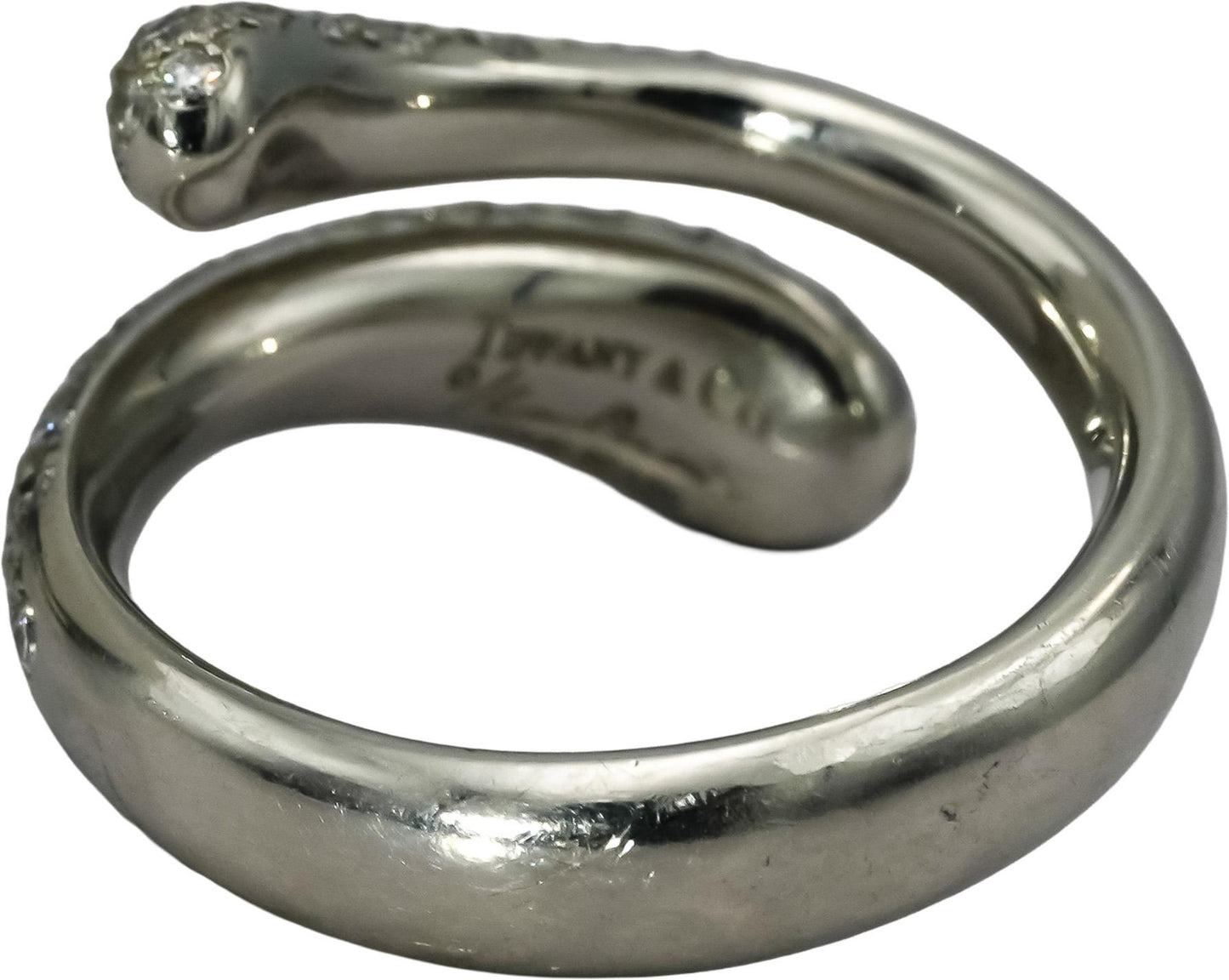 TIFFANY & CO. Platinum Elsa Peretti Diamond Wrap Ring 0.60CT Size 6