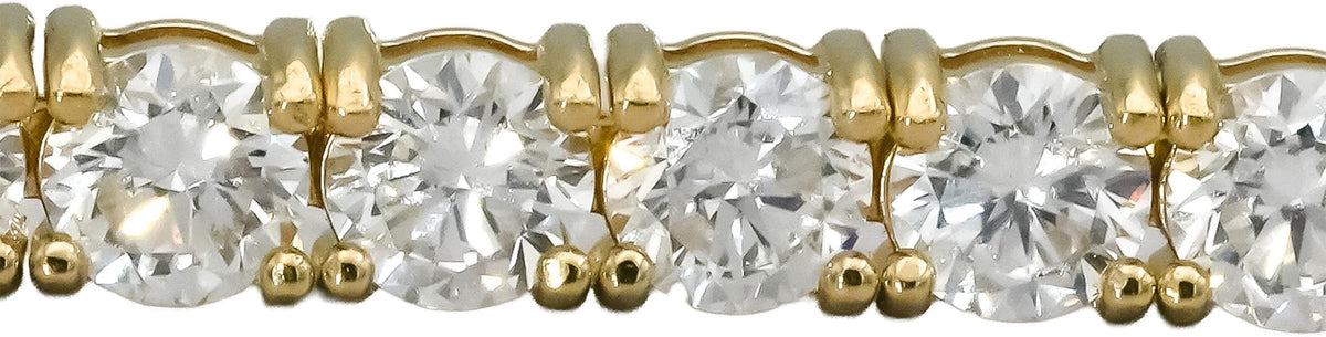 14k Yellow Gold VS Round Lab-Grown Diamond Tennis Bracelet 10.40CT