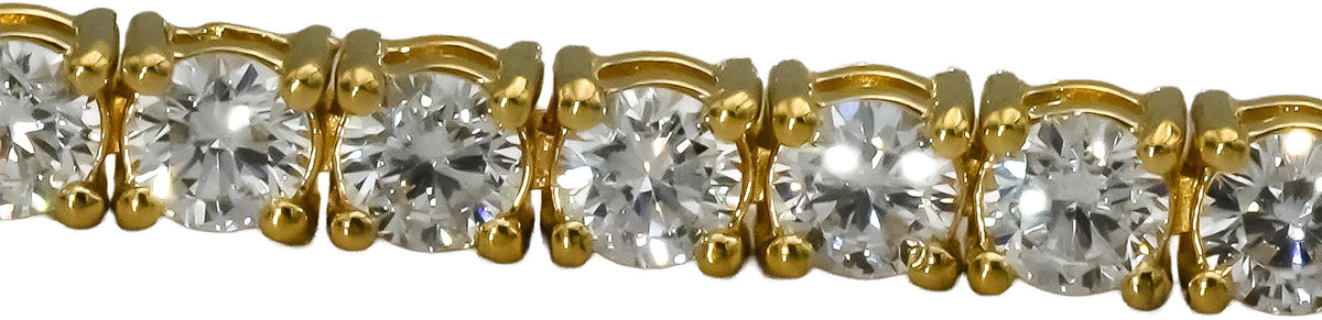 14k Yellow Gold VS Round Lab-Grown Diamond Tennis Bracelet 4.40CT
