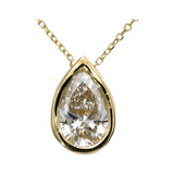 IGI 14k Yellow Gold VS1/F Pear Cut Lab-Grown Diamond Pendant Necklace 1.84CT