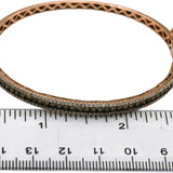 LE VIAN 14k Rose Gold White & Chocolate Diamond Hinged Bangle Bracelet 2.50CT