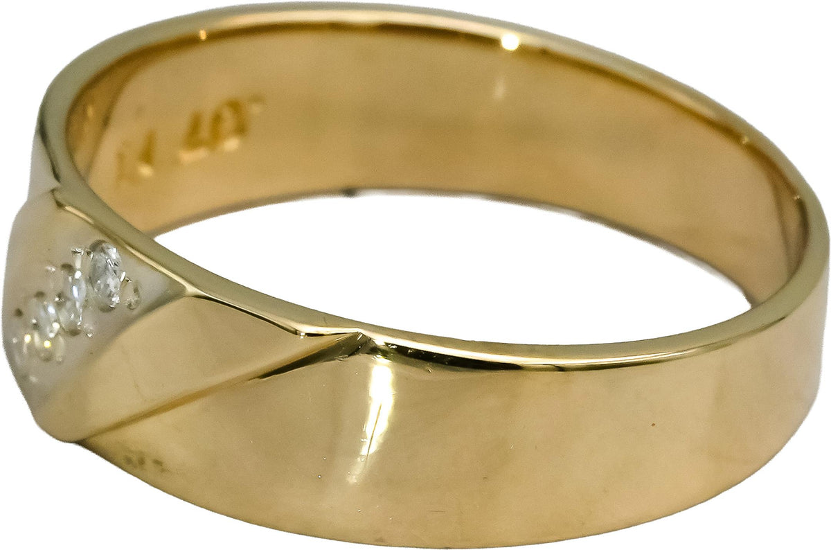 14k Yellow Gold VS Round Diamond Band Ring 0.10CT Size 9