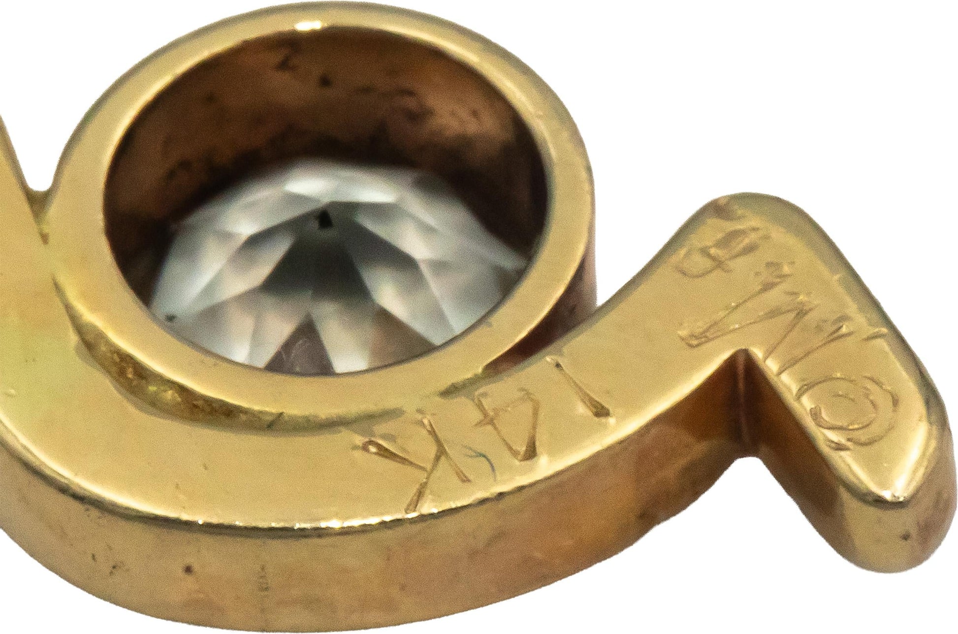 Designer Signed 14k Yellow Gold 1.10CT Round Cut Aquamarine Wavy Drop Earrings