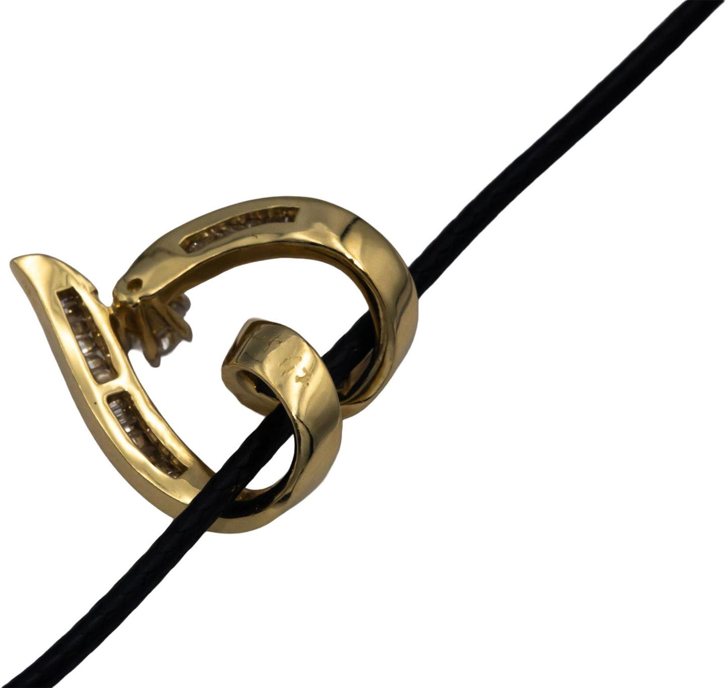 14k Yellow Gold VS Diamond Heart Slide Pendant Necklace 0.50CT