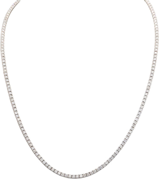Diamond Round Cut 18k White Gold Jewelry Tennis Necklace 5.49CT