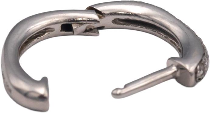 14k White Gold Jewelry 0.13CT Round Cut Diamond Huggie Earrings