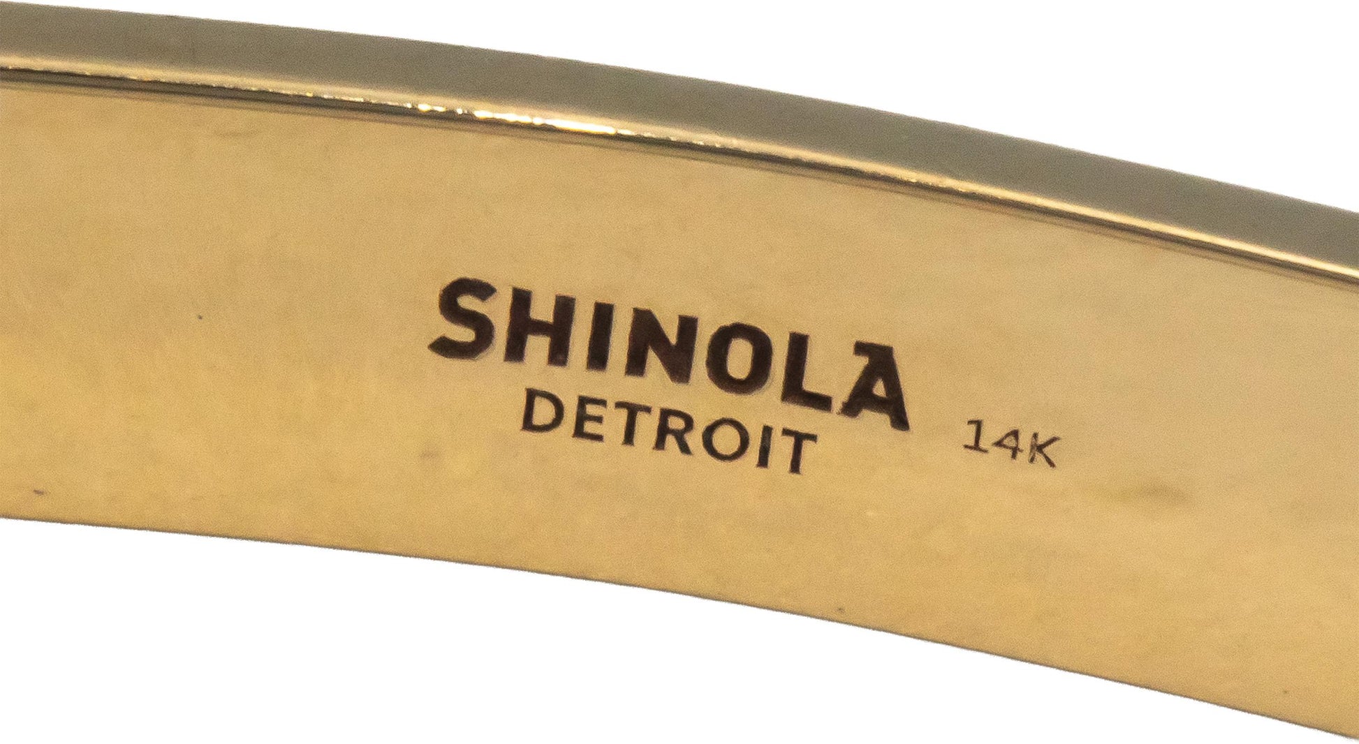 SHINOLA 14k Yellow Gold 0.06CT Round Cut Diamond ID Bracelet