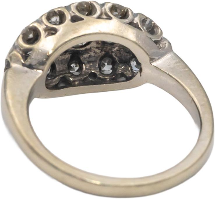 Antique Vintage 14k White Gold 0.50CT Round Cut Diamond Ring Size 3.5