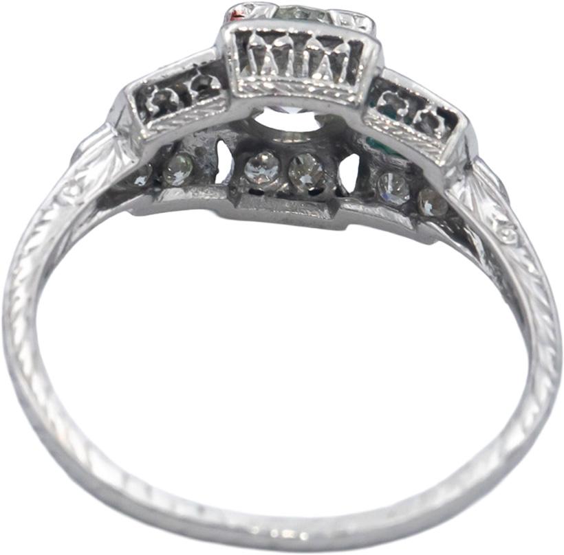 Vintage Antique Platinum Diamond Filigree Ring 1.05CT w/ 0.75CT Center Size 8.25