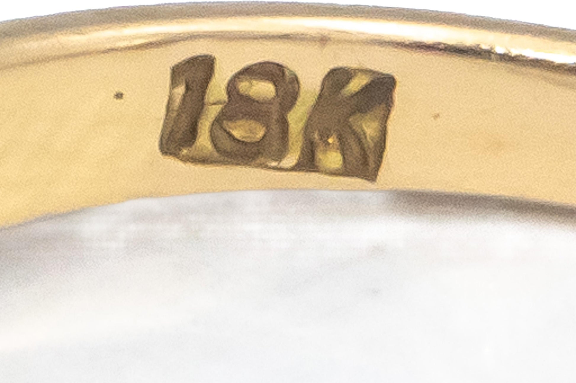 18k Yellow Gold Jewelry 0.10CT Round Diamond and Cabochon Jade Ring Size 4.75