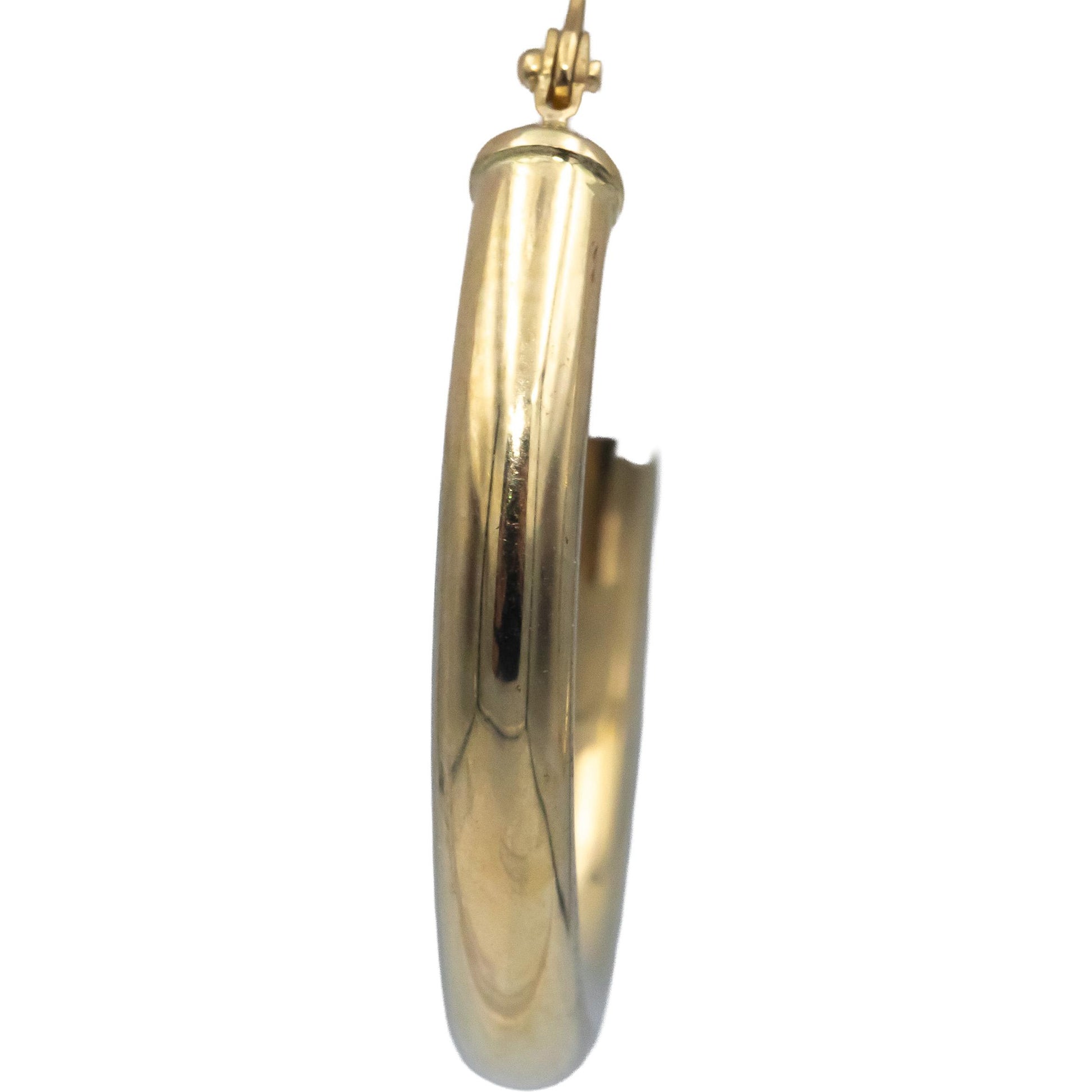 14k Yellow Gold Jewelry 25mm Diameter Hoop Earrings