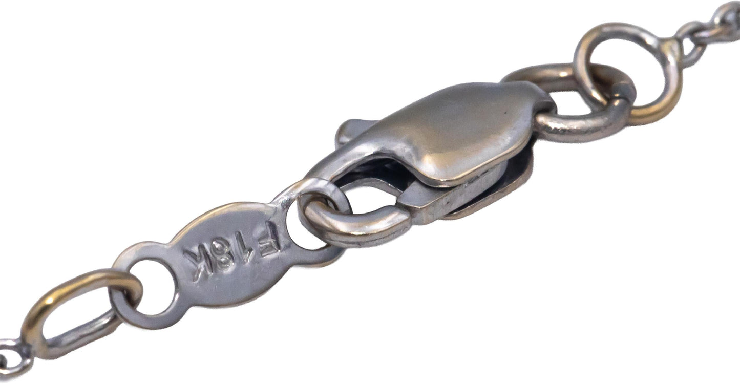 18k White Gold 0.64CT VS Princess & Baguette Cut Diamond Pendant Necklace