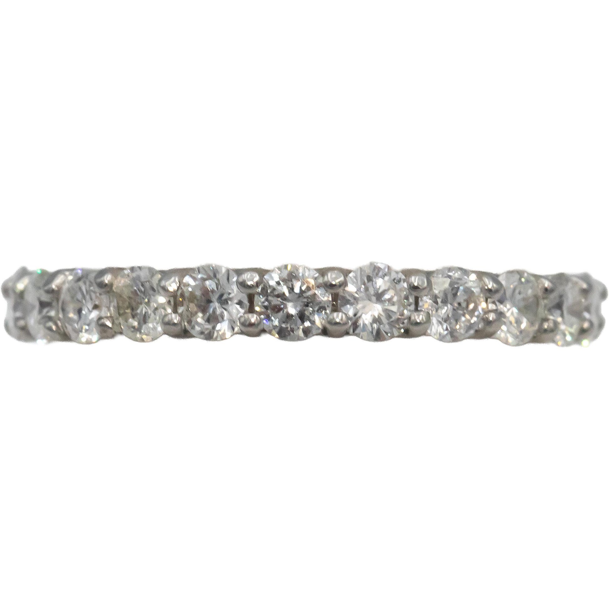14k White Gold Round Natural Diamond Eternity Band Ring 1.61CT Size 6.5