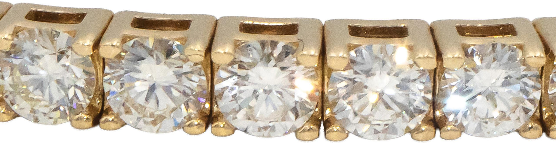 14k Yellow Gold VS Round Diamond Flexible Bangle Bracelet 4.51CT